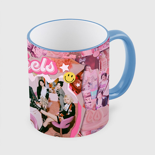 Кружка цветная The Feels / 3D-Небесно-голубой кант – фото 1