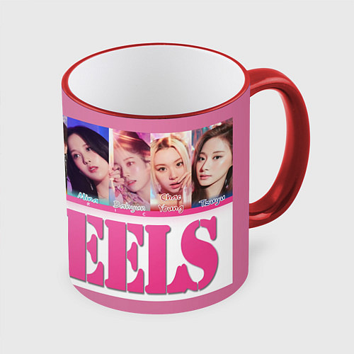 Кружка цветная The Feels - k pop / 3D-Красный кант – фото 1
