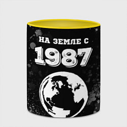 Кружка 3D На Земле с 1987: краска на темном, цвет: 3D-белый + желтый — фото 2