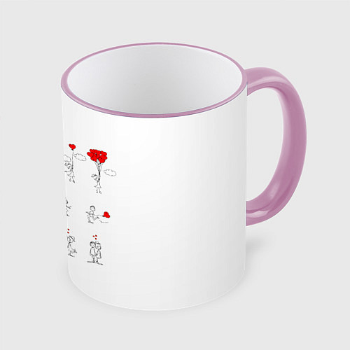 Кружка цветная Valentain Day / 3D-Розовый кант – фото 1