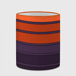 Кружка 3D Полосатый фиолетово-оранжевый узор, цвет: 3D-оранжевый кант — фото 2