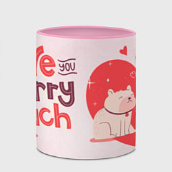 Кружка 3D Love eou berry much, цвет: 3D-белый + розовый — фото 2
