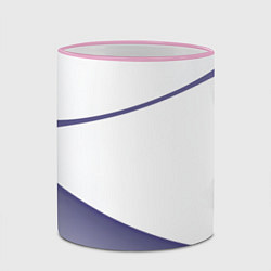 Кружка 3D Абстрактный белый и фиолетовый паттерн, цвет: 3D-розовый кант — фото 2
