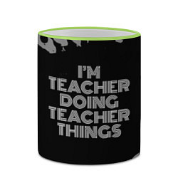 Кружка 3D Im teacher doing teacher things: на темном, цвет: 3D-светло-зеленый кант — фото 2