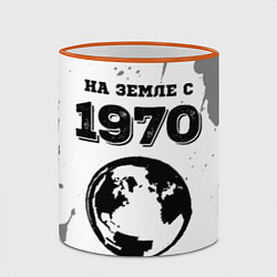 Кружка 3D На Земле с 1970: краска на светлом, цвет: 3D-оранжевый кант — фото 2