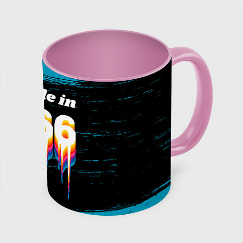 Кружка цветная Made in 1966: liquid art / 3D-Белый + розовый – фото 1