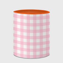 Кружка 3D Pink grid, цвет: 3D-белый + оранжевый — фото 2