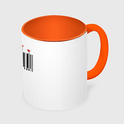 Кружка 3D Barcode love you, цвет: 3D-белый + оранжевый