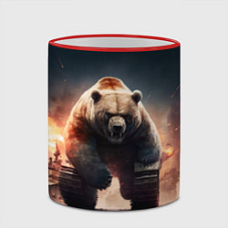 Кружка 3D Медведь-танк, цвет: 3D-красный кант — фото 2