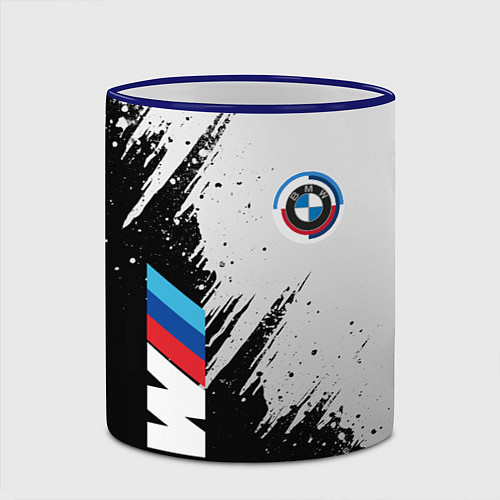 Кружка цветная BMW - м комплектация / 3D-Синий кант – фото 2