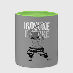 Кружка 3D Клинок рассекающий демонов Иноске, цвет: 3D-белый + светло-зеленый — фото 2