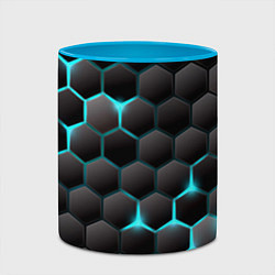 Кружка 3D Броня из стали, цвет: 3D-белый + небесно-голубой — фото 2
