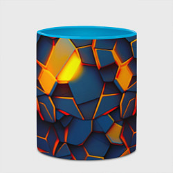 Кружка 3D Плитки со свечением, цвет: 3D-белый + небесно-голубой — фото 2