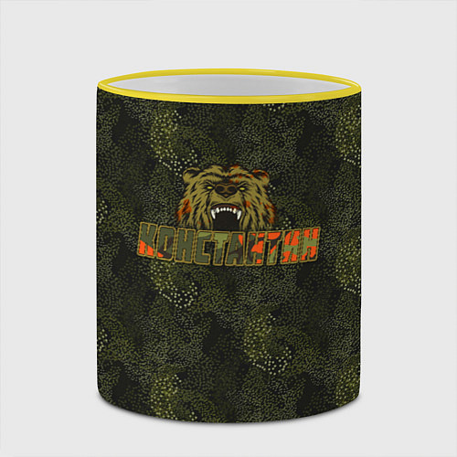 Кружка цветная Константин камуфляж / 3D-Желтый кант – фото 2