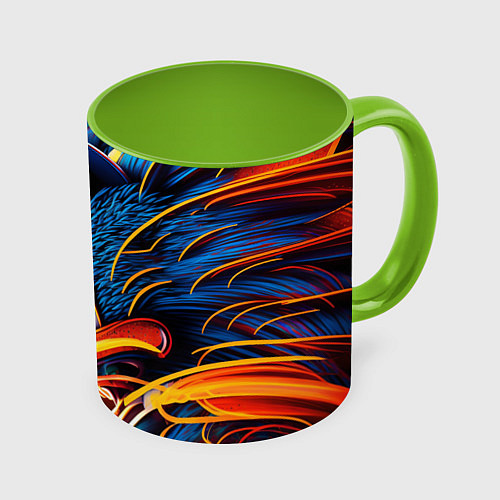 Кружка цветная Яркий неоновый соник / 3D-Белый + светло-зеленый – фото 1