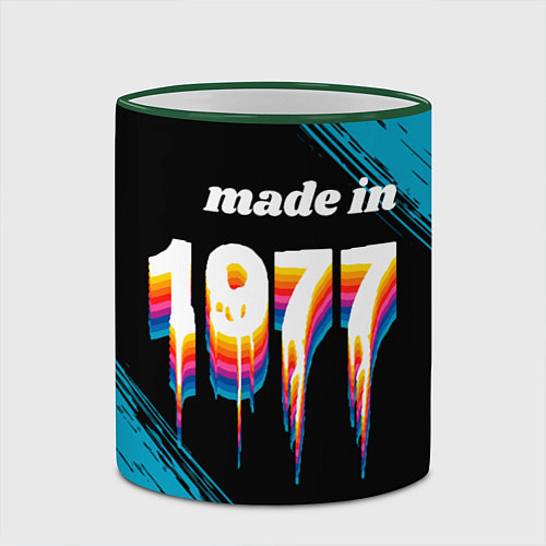 Кружка цветная Made in 1977: liquid art / 3D-Зеленый кант – фото 2