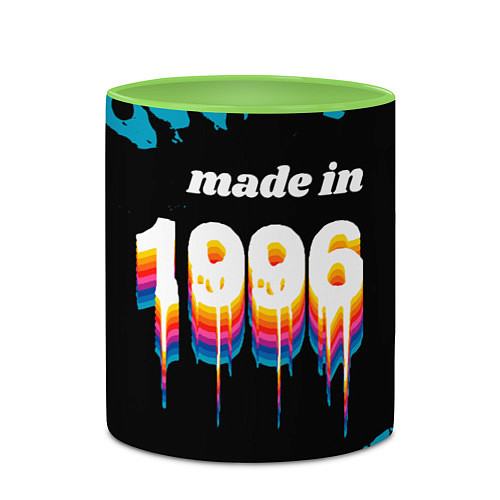 Кружка цветная Made in 1996: liquid art / 3D-Белый + светло-зеленый – фото 2