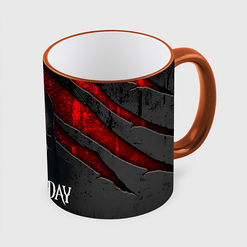 Кружка цветная Wedneday black and red / 3D-Оранжевый кант – фото 1