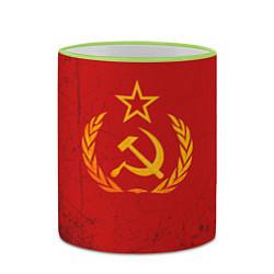 Кружка 3D СССР серп и молот, цвет: 3D-светло-зеленый кант — фото 2