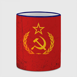 Кружка 3D СССР серп и молот, цвет: 3D-синий кант — фото 2