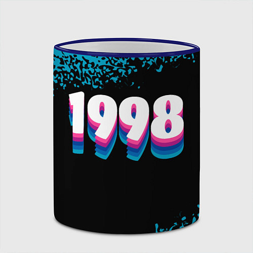 Кружка цветная Made in 1998: vintage art / 3D-Синий кант – фото 2