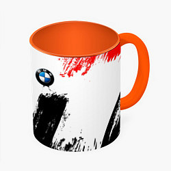 Кружка 3D BMW art, цвет: 3D-белый + оранжевый