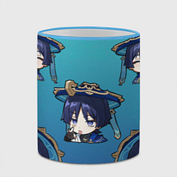 Кружка 3D Чиби Странник Genshin Impact, цвет: 3D-небесно-голубой кант — фото 2