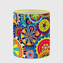 Кружка 3D Психоделика калейдоскоп, цвет: 3D-желтый кант — фото 2
