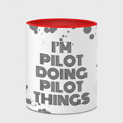 Кружка 3D I am doing pilot things, цвет: 3D-белый + красный — фото 2