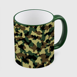 Кружка 3D Военный камуфляж, цвет: 3D-зеленый кант
