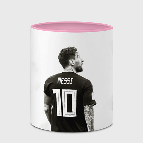 Кружка цветная 10 Leo Messi / 3D-Белый + розовый – фото 2