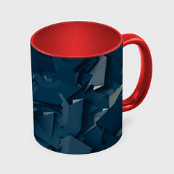Кружка 3D Абстрактное множество металлических предметов, цвет: 3D-белый + красный
