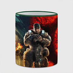 Кружка 3D Gears of War Маркус Феникс, цвет: 3D-зеленый кант — фото 2