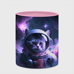 Кружка 3D Котик космонавт, цвет: 3D-белый + розовый — фото 2