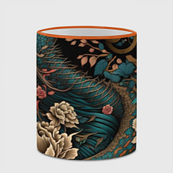 Кружка 3D Японский змей Irezumi, цвет: 3D-оранжевый кант — фото 2