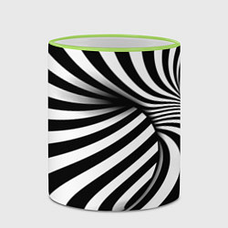 Кружка 3D Оптические иллюзии зебра, цвет: 3D-светло-зеленый кант — фото 2