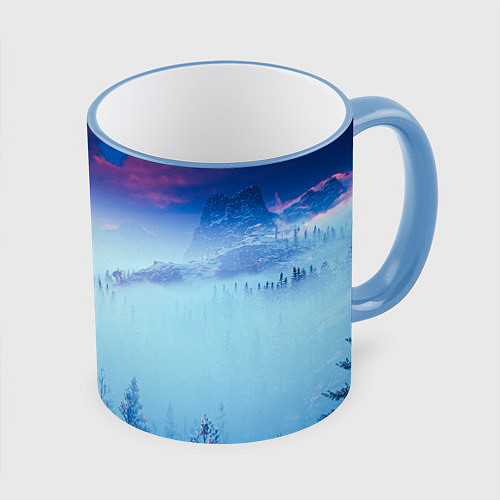 Кружка цветная Horizon landscape / 3D-Небесно-голубой кант – фото 1