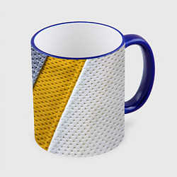 Кружка 3D Полосатая в дырочку, цвет: 3D-синий кант
