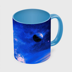 Кружка 3D Бескрайний космос, цвет: 3D-белый + небесно-голубой