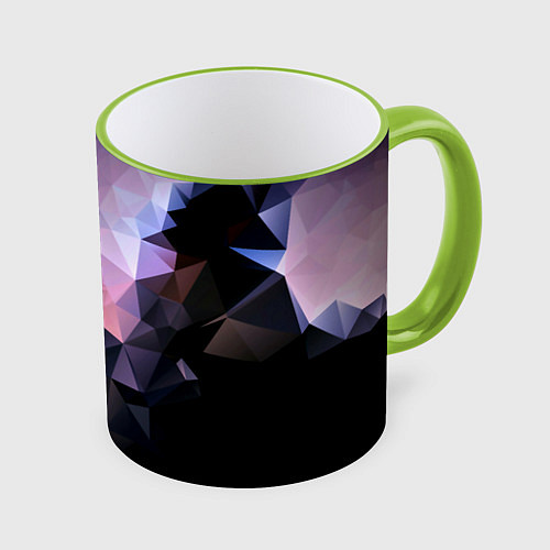 Кружка цветная Mirror edge abstract / 3D-Светло-зеленый кант – фото 1