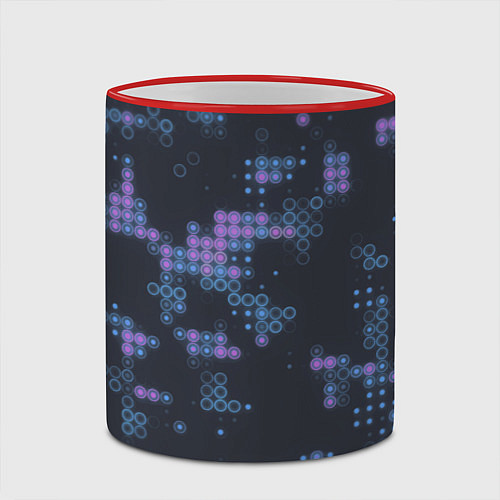 Кружка цветная Текстурная мозайка / 3D-Красный кант – фото 2