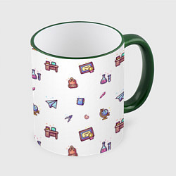 Кружка цветная Паттерн - школа