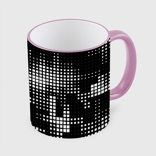 Кружка цветная Pixel art - abstraction / 3D-Розовый кант – фото 1
