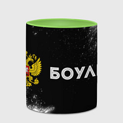 Кружка 3D Боулер из России и герб РФ: надпись и символ, цвет: 3D-белый + светло-зеленый — фото 2