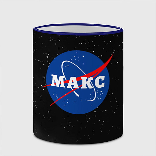 Кружка цветная Макс Наса космос / 3D-Синий кант – фото 2