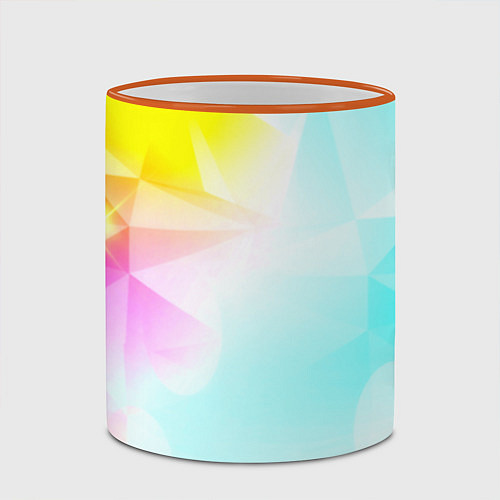 Кружка цветная Gradient colors geometry / 3D-Оранжевый кант – фото 2