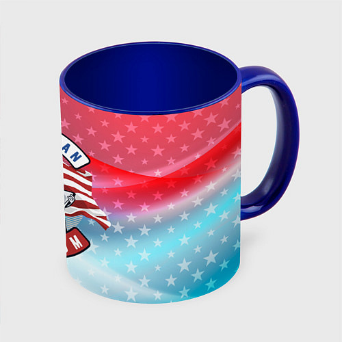 Кружка цветная American freedom / 3D-Белый + синий – фото 1