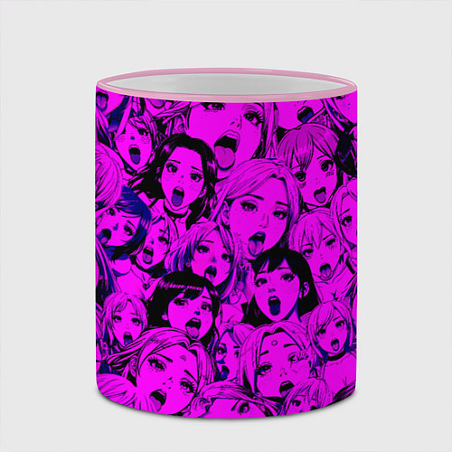 Кружка цветная Ahegao: Фиолетовый / 3D-Розовый кант – фото 2