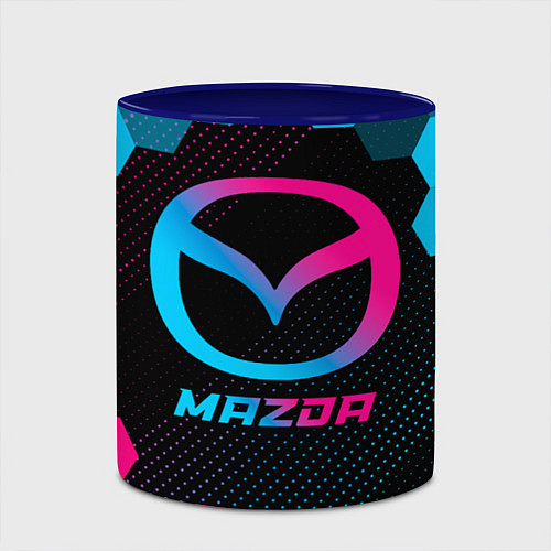 Кружка цветная Mazda - neon gradient / 3D-Белый + синий – фото 2