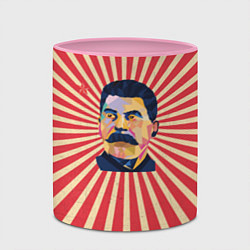 Кружка 3D Сталин полигональный, цвет: 3D-белый + розовый — фото 2